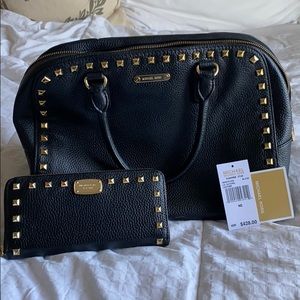 Michael Kors Studded bag and matching wallet